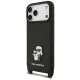 Karl Lagerfeld dėklas su dirželiu iPhone 18 Pro / 17 Pro Saffiano Karl&Choupette, juodas