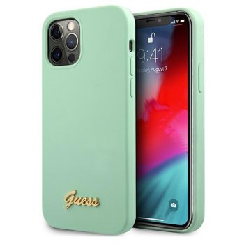 Apple iPhone 12 / 12 Pro 6.1'' Guess Metal Logo Script Case Cover (GUHCP12MLSLMGGN), Green