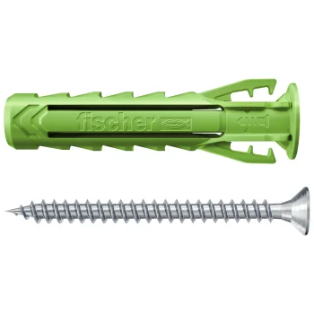 Fischer SX Plus Green 6x30 S Expansion Plugs with Screws, 45 pcs