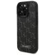 Karl Lagerfeld iPhone 16 Pro Case Leather Monogram Metal Logo MagSafe, Black