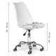 ModernHome Swivel Office Chair with Cushion and Chrome Base, White