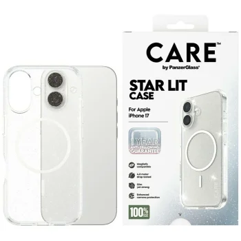 CARE by PanzerGlass Urban Explorer MagSafe Case for iPhone 17 - Clear Glitter