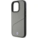 BMW iPhone 16 Pro Case Sign Leather Textured and Line MagSafe, Gray
