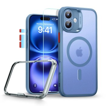 ESR Classic Pro Set Halolock MagSafe Case for iPhone 16, Blue