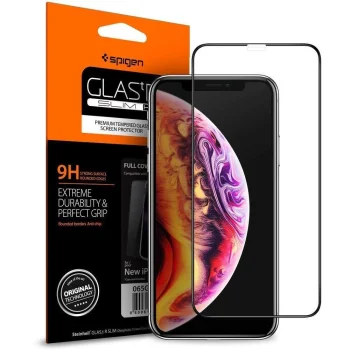 Spigen Glass FC Tempered Glass for iPhone X / XS / 11 Pro, Black Frame