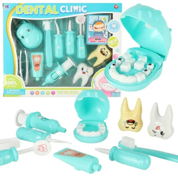 Kids Dentist Play Set with Hippo, Blue
