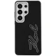 Karl Lagerfeld Grained Signature Metal Resin Case for Samsung Galaxy S26 Ultra, Black