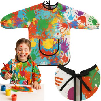 Waterproof Kids Art Smock with Long Sleeves for Ages 4-6, Kruzzel 26122
