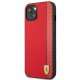 Ferrari iPhone 13 mini Case On Track Carbon Stripe, Red