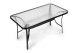 Patio Dining Table 160x90 cm MultiGarden with Tempered Glass Top and Umbrella Hole
