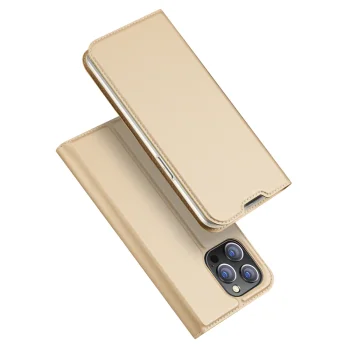 Dux Ducis iPhone 14 Pro Max Wallet Case Skin Pro, Gold