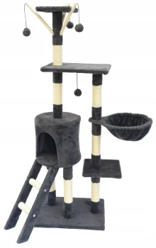 Cat Scratching Post with Bed, 6 Levels, 141 cm