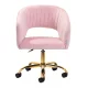 Velvet Swivel Chair 4Rico QS-OF212G for Beauty Salons, Pink