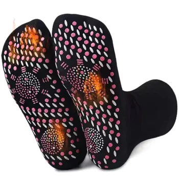 Self-Heating Thermal Socks with Tourmaline, Size 38-44, Black