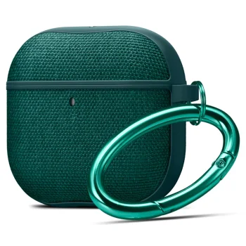 Dėklas Spigen Urban Fit skirtas AirPods 4 su karabinu, žalias