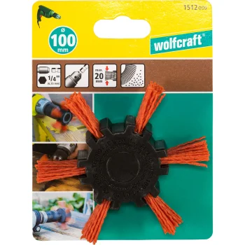 Wolfcraft Nylon Wire Rotary Flap Brush for Drills 100 x 20 mm 1512000
