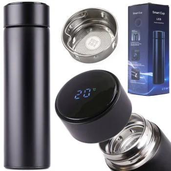 Bakalu Smart LED Vacuum Flask 500ml, Black