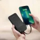 Wozinsky W11-B 10000mAh 10W Power Bank with Built-in Cables and Flashlight, Black