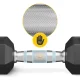 Plieninis hantelis 4FIZJO HEX 17,5 kg, juodas