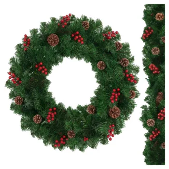 Decorative Christmas Garland with Pine Cones & Berries 1m Ruhhy 22327