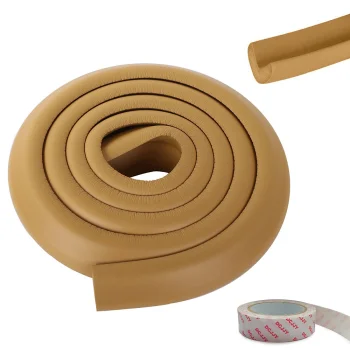 Soft Foam Edge and Corner Guard Protector Tape for Furniture, 2m, Brown