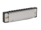 Diatonic Harmonica in Key of C with Case, 10 Holes, 20 Reeds, Silver-Black