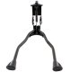 Double metal bicycle kickstand with anti-slip pads, black