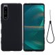 For SonySony Xperia 1 IV Liquid Silicone Phone Case Soft Cover, Black | Чехол Бампер Кабура для...