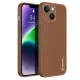 Dux Ducis Yolo Case for iPhone 14 Plus, Brown Faux Leather Cover