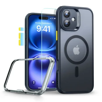 ESR Classic Pro Set Halolock MagSafe Case for iPhone 16, Black