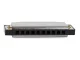 Diatonic Harmonica in Key of C with Case, 10 Holes, 20 Reeds, Silver-Black