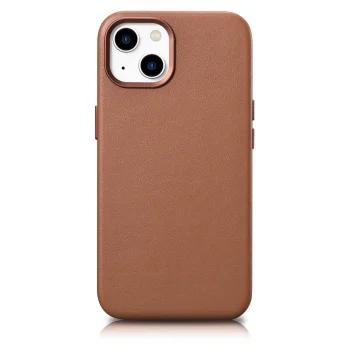 iCarer Leather Case for iPhone 14 Plus with MagSafe, Brown