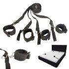 Adjustable Bed Restraint System with Cuffs for Couples, Black