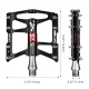Rockbros JT410 Bicycle Pedals with 4 Bearings, Black