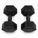 MOVEPRO Hexagonal Dumbbells Set 2x5 kg, Black