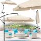 LUARO Large Cantilever Garden Parasol 290cm, Beige