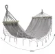 Gardlov Garden Hammock with Wooden Spreader Bars, 200x100 cm, Grey