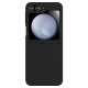 Samsung Galaxy Z Flip 5 ( SM-F731B/DS ) KALEBOL Solid Color Liquid Silicone+PC Case Cover, Black