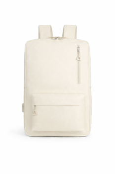 City Laptop Backpack 20L Travel School Bag with USB Port, White