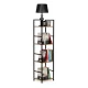 Industrial Bookshelf 4-Tier Shelving Unit ModernHome Metal Frame, Wild Oak