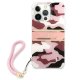 Guess iPhone 13 Pro Max Case Camo Strap Pink