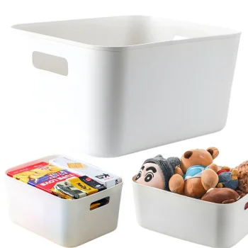 Storage Organizer Basket with Handles 27.5x22x14.5 cm, 8L, White