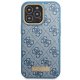 Guess iPhone 14 Pro Case 4G Logo Plate MagSafe, Blue
