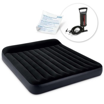 Intex Queen Air Mattress with Piston Pump 203x183x25 cm Inflatable Bed 64144
