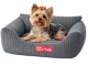 Soft Corduroy Pet Bed for Dogs and Cats with Non-Slip Base, Size S, Dark Grey