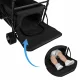 LUARO Folding Utility Beach Wagon with Canopy and Net, Black