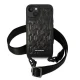 Karl Lagerfeld Monogram Plaque Logo Strap Case for iPhone 14 / 15 / 13 - Black