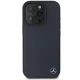 Mercedes iPhone 16 Pro Max Case Wood Imitation Leather MagSafe, Navy Blue
