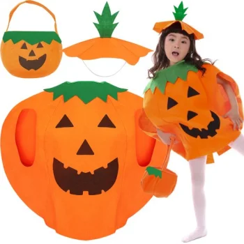 Kruzzel Kids Pumpkin Costume, 3 Pieces, Orange
