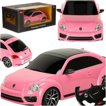 RC Car Model with Remote, Volkswagen Beetle, Pink (1:14)